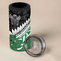 New Zealand And Ireland Rugby Custom 4 in 1 Can Cooler Tumbler Silver Fern With Celtic Cross LT05 - Polynesian Pride