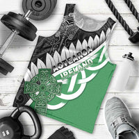 New Zealand And Ireland Rugby Custom Men Tank Top Silver Fern With Celtic Cross LT05 - Polynesian Pride