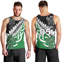 New Zealand And Ireland Rugby Custom Men Tank Top Silver Fern With Celtic Cross LT05 - Polynesian Pride