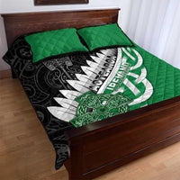 New Zealand And Ireland Rugby Quilt Bed Set Silver Fern With Celtic Cross LT05 - Polynesian Pride