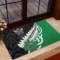 New Zealand And Ireland Rugby Rubber Doormat Silver Fern With Celtic Cross LT05 - Polynesian Pride