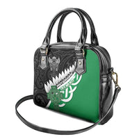 New Zealand And Ireland Rugby Shoulder Handbag Silver Fern With Celtic Cross LT05 - Polynesian Pride