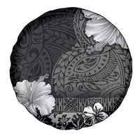 Hawaii Hibiscus With Black Polynesian Pattern Spare Tire Cover