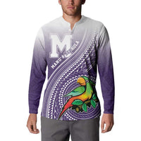 Personalized Manua High School Button Sweatshirt Polynesian Tribal Pattern