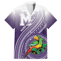 Personalized Manua High School Family Matching Tank Maxi Dress and Hawaiian Shirt Polynesian Tribal Pattern LT05 Dad's Shirt - Short Sleeve Purple - Polynesian Pride