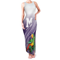 Personalized Manua High School Family Matching Tank Maxi Dress and Hawaiian Shirt Polynesian Tribal Pattern LT05 Mom's Dress Purple - Polynesian Pride