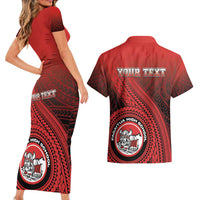 Personalized Fagaitua High School Couples Matching Short Sleeve Bodycon Dress and Hawaiian Shirt Polynesian Tribal Pattern LT05 - Polynesian Pride