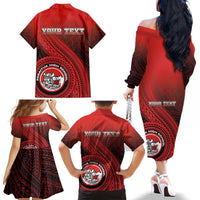 Personalized Fagaitua High School Family Matching Off The Shoulder Long Sleeve Dress and Hawaiian Shirt Polynesian Tribal Pattern LT05 - Polynesian Pride