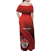Personalized Fagaitua High School Family Matching Off Shoulder Maxi Dress and Hawaiian Shirt Polynesian Tribal Pattern LT05 - Polynesian Pride