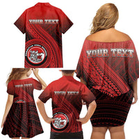 Personalized Fagaitua High School Family Matching Off Shoulder Short Dress and Hawaiian Shirt Polynesian Tribal Pattern LT05 - Polynesian Pride
