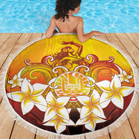 Tahiti Heiva Festival Beach Blanket Tahitian Vahine Plumeria Flowers LT05 - Polynesian Pride