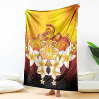 Tahiti Heiva Festival Blanket Tahitian Vahine Plumeria Flowers LT05 - Polynesian Pride