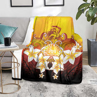 Tahiti Heiva Festival Blanket Tahitian Vahine Plumeria Flowers LT05 - Polynesian Pride