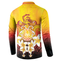 Tahiti Heiva Festival Button Sweatshirt Tahitian Vahine Plumeria Flowers LT05 - Polynesian Pride