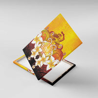 Tahiti Heiva Festival Canvas Wall Art Tahitian Vahine Plumeria Flowers LT05 With Frame Yellow - Polynesian Pride