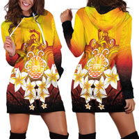 Tahiti Heiva Festival Hoodie Dress Tahitian Vahine Plumeria Flowers LT05 - Polynesian Pride