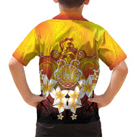 Tahiti Heiva Festival Kid Hawaiian Shirt Tahitian Vahine Plumeria Flowers LT05 - Polynesian Pride