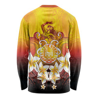 Tahiti Heiva Festival Long Sleeve Shirt Tahitian Vahine Plumeria Flowers LT05 - Polynesian Pride