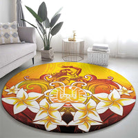 Tahiti Heiva Festival Round Carpet Tahitian Vahine Plumeria Flowers LT05 - Polynesian Pride
