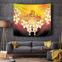 Tahiti Heiva Festival Tapestry Tahitian Vahine Plumeria Flowers LT05 Yellow - Polynesian Pride