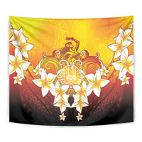 Tahiti Heiva Festival Tapestry Tahitian Vahine Plumeria Flowers LT05 - Polynesian Pride