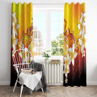 Tahiti Heiva Festival Window Curtain Tahitian Vahine Plumeria Flowers LT05 - Polynesian Pride