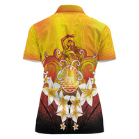 Tahiti Heiva Festival Women Polo Shirt Tahitian Vahine Plumeria Flowers LT05 - Polynesian Pride