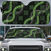 Hawaiian Quilt Auto Sun Shade Pele Hair Hinahina Lei Black Version