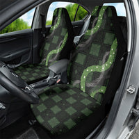 Hawaiian Quilt Car Seat Cover Pele Hair Hinahina Lei Black Version