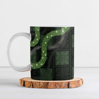 Hawaiian Quilt Ceramic Mug Pele Hair Hinahina Lei Black Version LT05 Black - Polynesian Pride