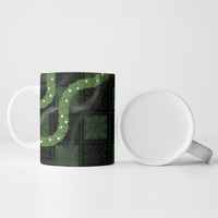 Hawaiian Quilt Ceramic Mug Pele Hair Hinahina Lei Black Version LT05 - Polynesian Pride