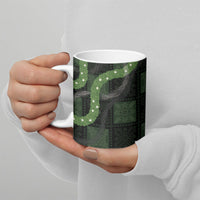 Hawaiian Quilt Ceramic Mug Pele Hair Hinahina Lei Black Version LT05 - Polynesian Pride