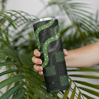 Hawaiian Quilt Skinny Tumbler Pele Hair Hinahina Lei Black Version LT05 - Polynesian Pride