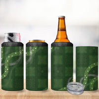 Hawaiian Quilt 4 in 1 Can Cooler Tumbler Pele Hair Hinahina Lei Green Version LT05 - Polynesian Pride