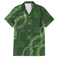 Hawaiian Quilt Hawaiian Shirt Pele Hair Hinahina Lei Green Version