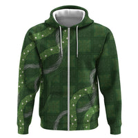 Hawaiian Quilt Hoodie Pele Hair Hinahina Lei Green Version