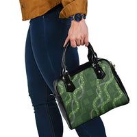 Hawaiian Quilt Shoulder Handbag Pele Hair Hinahina Lei Green Version