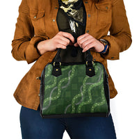Hawaiian Quilt Shoulder Handbag Pele Hair Hinahina Lei Green Version