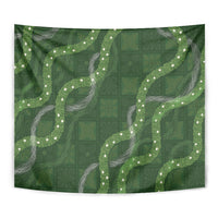 Hawaiian Quilt Tapestry Pele Hair Hinahina Lei Green Version