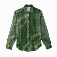 Hawaiian Quilt Women Casual Shirt Pele Hair Hinahina Lei Green Version LT05 - Polynesian Pride