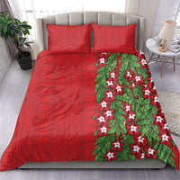 Tonga Language Week Bedding Set Heilala Floral Red LT05 - Polynesian Pride