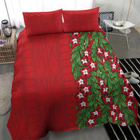 Tonga Language Week Bedding Set Heilala Floral Red LT05 - Polynesian Pride