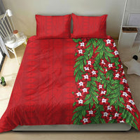 Tonga Language Week Bedding Set Heilala Floral Red LT05 - Polynesian Pride