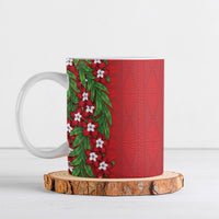 Tonga Language Week Ceramic Mug Heilala Floral Red LT05 Red - Polynesian Pride