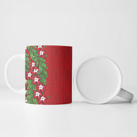 Tonga Language Week Ceramic Mug Heilala Floral Red LT05 - Polynesian Pride