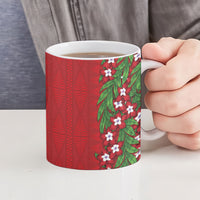 Tonga Language Week Ceramic Mug Heilala Floral Red LT05 - Polynesian Pride