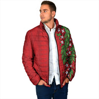 Tonga Language Week Padded Jacket Heilala Floral Red LT05 - Polynesian Pride