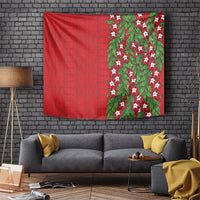 Tonga Language Week Tapestry Heilala Floral Red LT05 Red - Polynesian Pride