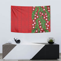 Tonga Language Week Tapestry Heilala Floral Red LT05 - Polynesian Pride