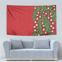 Tonga Language Week Tapestry Heilala Floral Red LT05 - Polynesian Pride